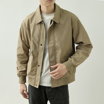 美式潮牌設計感翻領夾克男 高街復古百搭工裝情侶寬鬆休閒外套