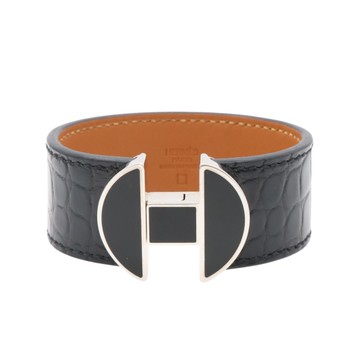 HERMES 愛馬仕 黑色 鱷魚皮 2002 Manchette 手環 C刻 【二手名牌BRAND OFF】