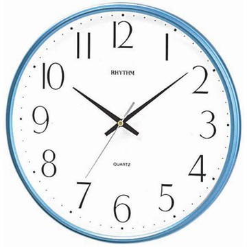 RHYTHM 麗聲鐘(CMG817) 簡單時尚圓形亮藍色掛鐘/32cm｜樂天全館特惠中★指定刷卡回饋10%