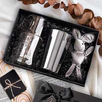 【手沖咖啡套裝禮盒】棱角保溫杯/雙層玻璃濾杯組 生日 新年禮物