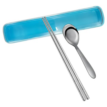 PERFECT 理想 品味316餐具盒組  不鏽鋼筷子 + 湯匙 + 收納盒  1組  藍色