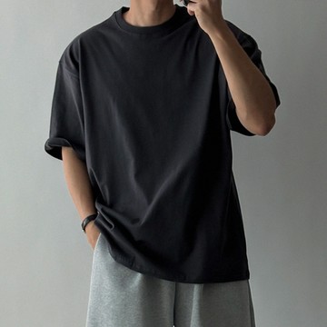 正韓堅挺柔軟純棉圓領素色短袖T恤 5色 YUPPIE 預購商品 0407