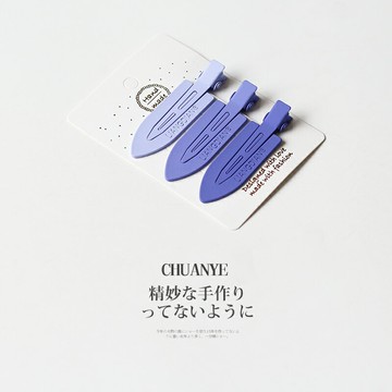 川野長春花藍無痕發夾2022年新款漸變夾子頭飾氣質簡約發卡女側邊