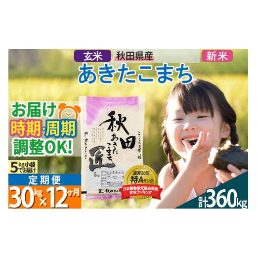 ふるさと納税 秋田県 仙北市 ＜新米＞ 《定期便12ヶ月》秋田県産 あきたこまち 30kg (5kg×6袋)×12回 令和5年産 時期選べる30キロ お米