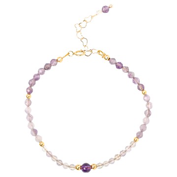 RADIANT STAR 璀璨之星 愛的守護紫水晶白水晶串珠手鍊 KTL670 18.5cm 紫水晶4mm 白水晶2mm  18.5cm + 紫水晶4mm + 白水晶2mm  紫色 + 白色