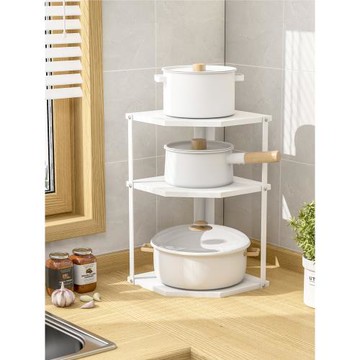 廚房轉角置物架臺面墻角調味料架下水槽內鍋架櫥柜多層鍋具收納架