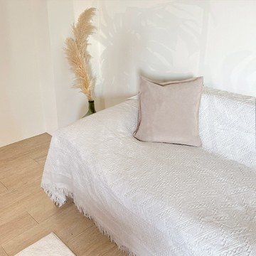 Hoom禾慕生活 編織沙發布  180 x 130cm  波西白  1件