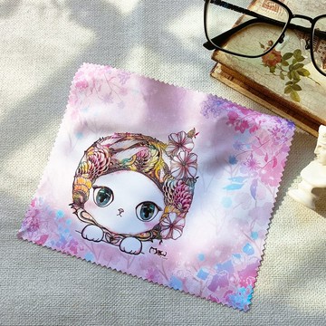 【好喵】擦拭布/眼鏡布/拭鏡布-溫柔趴趴貓