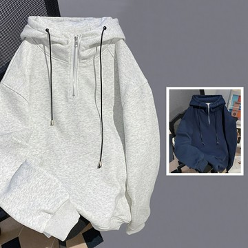 ＊ORead＊純色寬鬆保暖加絨情侶衛衣上衣(2色M~2XL)