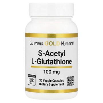 California Gold Nutrition, S-乙醯-L-谷胱甘肽，100 毫克，30 粒素食膠囊
