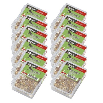 SDI 手牌11mm  金色 圖釘 塑膠盒 160粒入盒   12盒/組 0302H