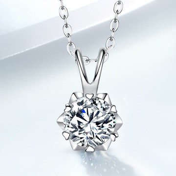 現貨+預購 莫桑石項鍊925純銀吊墜-1克拉星芒簡約鎖骨鍊情人節生日聖誕節禮物女飾品74an1【獨家進口】【米蘭精品】