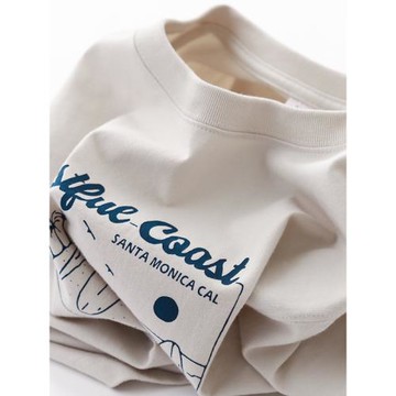 品牌折扣 日系純棉短袖t恤男女同款夏季簡約百搭情侶oversize上衣