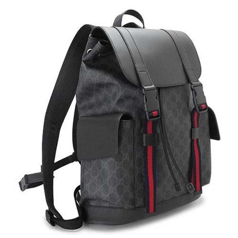 グッチ リュックサック 495563 K9R8X 1071 バックパック ソフト GGスプリーム キャンバス ブラック×グレー GUCCI |  LINEショッピング