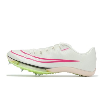Nike 田徑釘鞋 Air Zoom Maxfly 男鞋 米白 粉紅 螢光黃 氣墊 碳板 可拆釘 DH5359-100