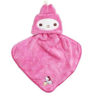 小禮堂 美樂蒂 造型抗菌擦手巾 25x25cm (桃大臉款)