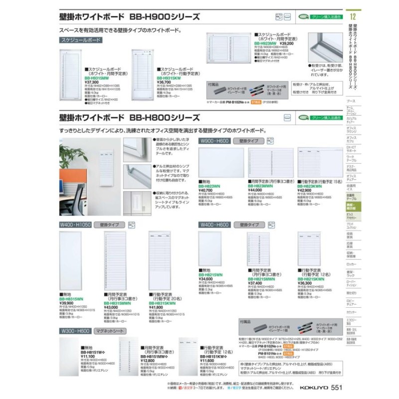 無地ホワイトボードＷ９００Ｈ６００ BB-H823WN 59172765 全国配送可