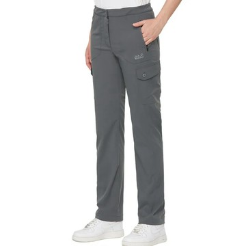 【Jack Wolfskin 飛狼】限時7折↘女 機能多口袋快乾休閒長褲 登山褲『鐵灰』(150838)