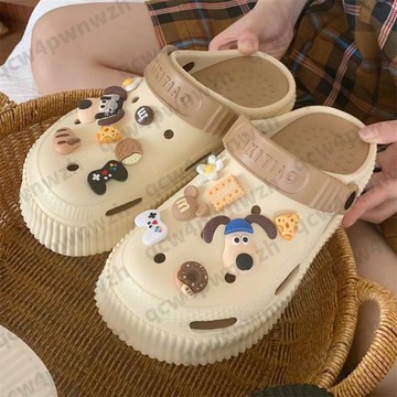 【虧本清倉價】洞洞鞋 厚底增高洞洞鞋 防滑防臭洞洞鞋 透氣軟底沙灘鞋 包頭半拖鞋女 防臭涼鞋 EVA涼拖鞋 休閒鞋