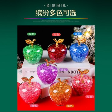 🔥臺灣出貨🔥【小擺件】水晶蘋果聖誕節平安夜創意禮物送女生男女朋友閨蜜平安果浪漫擺件手機柜臺創意禮品珠寶道具婚房裝飾
