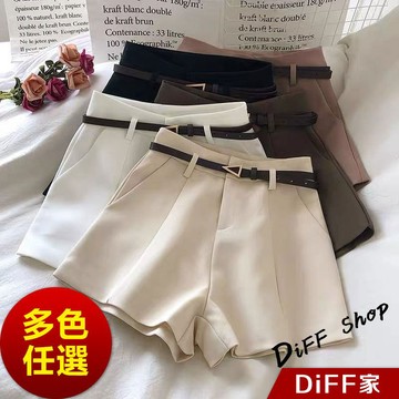 【DIFF】韓版高腰西裝短褲 西裝褲 休閒褲 短褲 褲子 運動短褲 女裝 休閒短褲 運動褲 高腰褲 黑褲【P423】