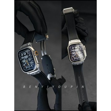 新款蘋果Apple Watch矽膠錶帶 適用於iWatch S9 8765 UItra 蘋果手錶帶 49/45/44mm