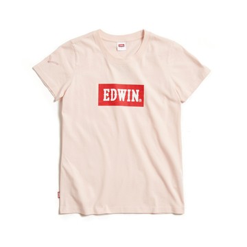 EDWIN｜女裝｜音樂紅印花短袖T恤