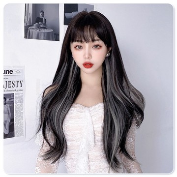 [現貨在台附發票] 掛耳染假髮 整頂假髮 假髮 空氣劉海 假髮女 wig 假髮女整頂 大波浪 長假髮 女生假髮 假頭髮