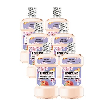 女神節限定!LISTERINE李施德霖 櫻花蜜桃漱口水500ml x6入團購組