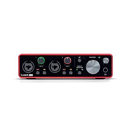 Focusrite Scarlett 2i2 2x2 USB Audio Interface with Creative Music Software Kit with Mackie CR3-X Pair Studio Monitors, 24 Pack Acoustic Sound並行輸入