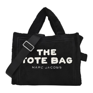 [平輸版] 【MARC JACOBS】THE TERRY TOTE泰迪毛絨手提/斜背托特包(中/黑)真品平輸