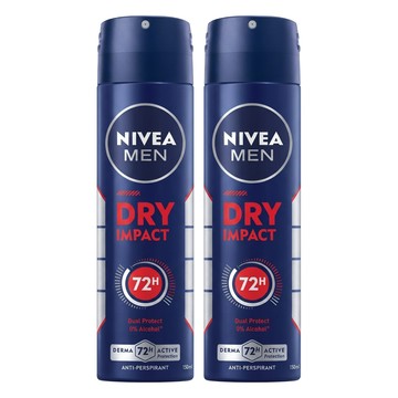 NIVEA 妮維雅 MEN 台灣公司貨 乾適活力系列 男士止汗爽身噴霧  150ml  2瓶