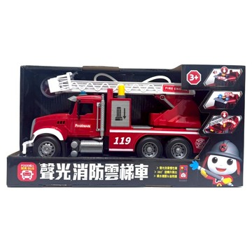FOOD超人 擬真聲光消防雲梯車  紅色  中型  1個