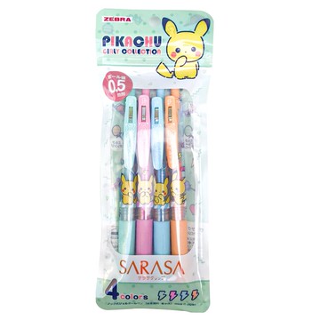 又敗家@日本製ZEBRA皮卡丘SARASA水性CLIP夾式4色原子筆圓珠筆組860 7280 05寶可夢神奇寶貝口袋怪物ポケットモンスター ポケモン Pokémon Pocket Monsters【全館299超取免運】【APP下單點數4倍送】