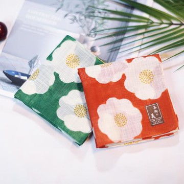 日本進口手帕手絹女士純棉薄款柔軟透氣吸汗方巾小圍巾禮盒伴手禮