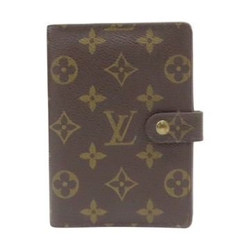 【二手名牌BRAND OFF】LOUIS VUITTON LV 路易威登 棕色 原花帆布 金扣 筆記本套 R20005