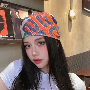 騎行摩托車嘻哈頭巾男包頭時尚夏季潮流歐美y2k辣妹棉方巾絲巾女