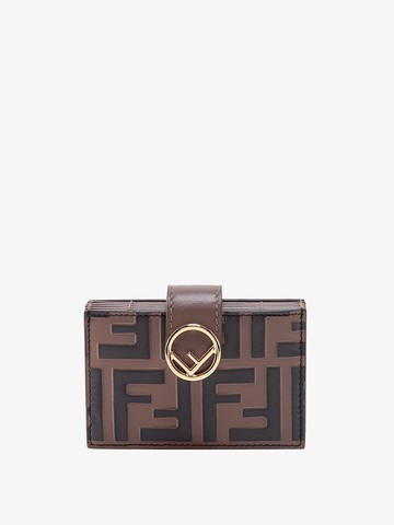 Leather card holder with embossed ff motif - FENDI - gender_Woman