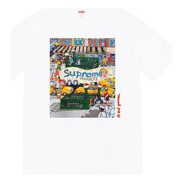 Supreme SS22 Week 19 Manhattan Tee Cartoon Alphabet Pattern Printing Round Neck Short Sleeve Unisex