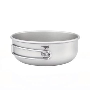 Keith Titanium鎧斯 Ti5324 純鈦輕量環保折疊握把湯碗 56g 400ml  金屬灰色  1個