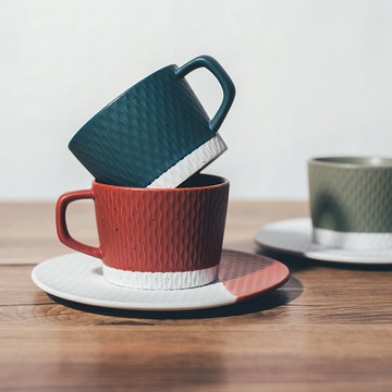 北歐ins風復古咖啡館辦公室水杯粗陶瓷日式手沖掛耳咖啡杯碟套裝