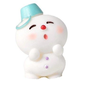 聖誕擺飾 聖誕小公仔 開心雪人 樹脂材質  白色  5個  2.7 x 3.8cm