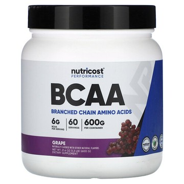 Nutricost, 表現提升，支鏈胺基酸，葡萄味，1.3 磅（600 克）