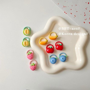 🍭臺灣出貨🍭嬰兒可愛水果拇指髮圈寶寶小啾啾發繩不傷發皮筋頭飾兒童頭繩髮飾 寶寶髮圈 小髮圈 拇指髮圈 幼兒髮圈 女童