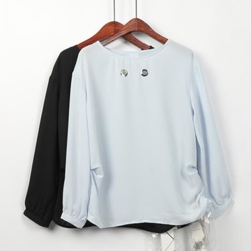 真系列 秋新款女裝 寬松長袖雪紡上衣 折扣專柜CG23177