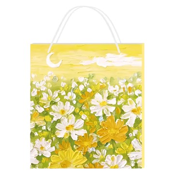 CARD LOVER 信的戀人 繪夢油彩禮品袋 M  24.5 x 22 x 10cm  花海  3個  花海 黃色 + 綠色 + 白色