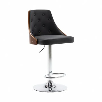 E-home Trey 特雷曲木 PU拉扣可調式吧檯椅 TFC104A-blk 尺寸W50xD48xH94-115 CM  黑色  1個