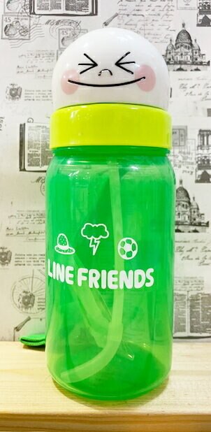 【震撼精品百貨】LINE FRIENDS 饅頭人 吸管水壺350ML-球*07668 震撼日式精品百貨