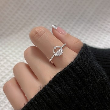 ▪NANA▪N30 日韓流行時尚戒指 可調式戒指 可調戒指 設計款 高質感閃閃半圓鋯石 水鑽百搭 戒指 開口戒 配件