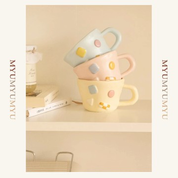 隔日到貨｜拼貼陶瓷咖啡馬克杯 早餐牛奶杯 耐熱陶瓷水杯 冷熱飲兩用杯 咖啡茶杯｜MYUMYU 沐慕家居 台灣